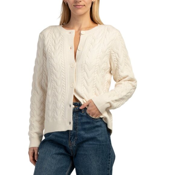 CYRUS Cream Yummy Cable Cardigan - Picture 1 of 2
